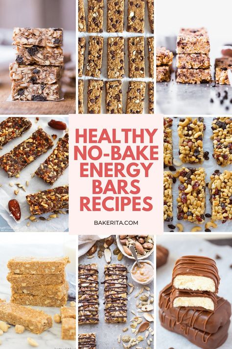 Refresh your treats routine with these No-Bake Energy Bars Recipe ideas! This list includes easy no-bake snacks, plus more recipes for no-bake cheesecakes, bars, energy bites, and more, with options for your dietary needs, like paleo, vegan, and gluten-free. No Bake Energy Bars, Healthy Snack Bars Recipes, Healthy Snack Bar Recipes, Homemade Kind Bars, Power Bites, Snack Bar Recipes, Bake Snacks, Energy Bars Recipe, Healthy Snack Bars