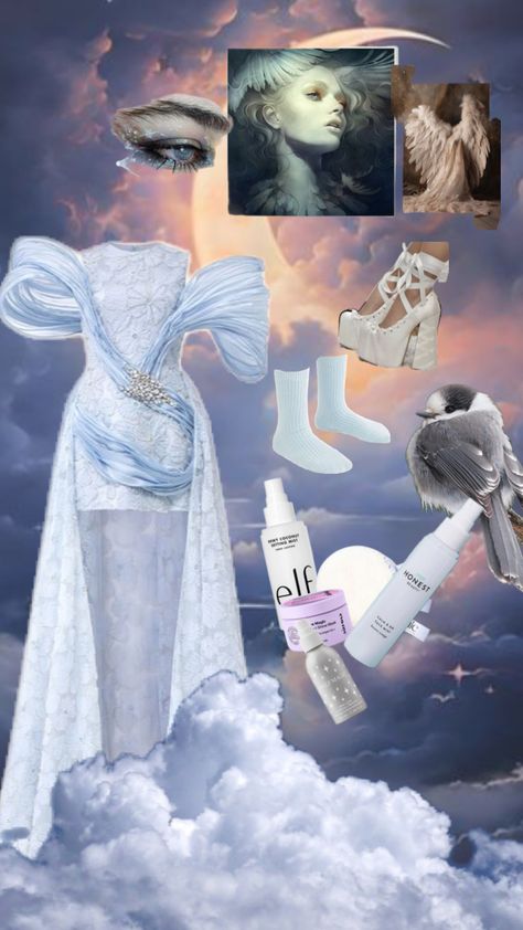 Power of air #element#air#outfitinspo Elemental Inspired Outfits, The Elements Halloween Costumes, Air Element Inspired Outfits, Air Costume Element, Air Element Outfit, Elements Makeup Air, Air Element Makeup Look, 4 Element, Costume Design