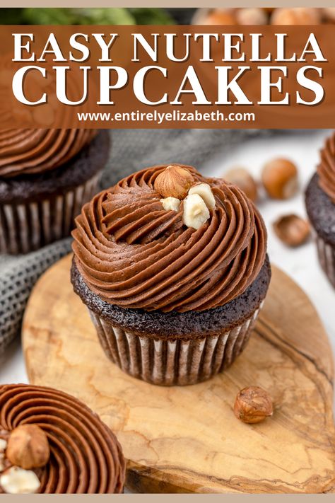 Nutella Cupcakes Easy, Nutella Cupcakes Recipe, Witchy Tea, Chocolate Cupcakes Filled, Nutella Frosting, Nutella Cupcakes, Nutella Buttercream, Cupcakes Filled, Homemade Buttermilk