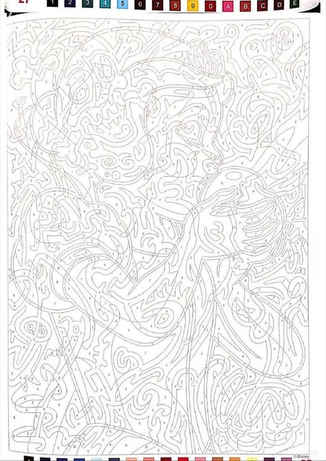 Disney Mystery Coloring Book Pages, Color By Number For Adults Disney, Disney Adult Coloring Books, Disney Colouring Pages, Disney Coloring Sheets, Adult Color By Number, Color By Number Printable, Disney Paintings, Abstract Coloring Pages