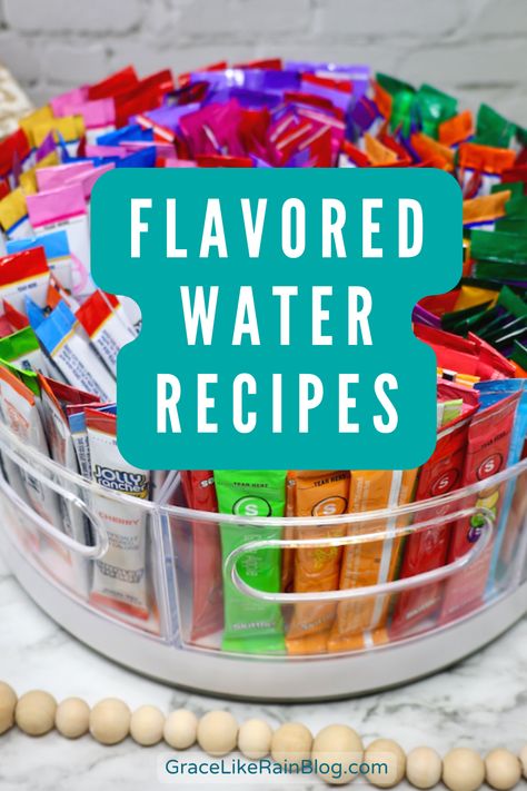 Homemade Water Flavoring, Water Flavoring Packet Ideas, Water Flavoring Packets, Ice Water Recipes, Flaverd Water, How To Make Water Taste Good, Hydration Bar Ideas, Flavor Water Packets, Water Drink Mixes