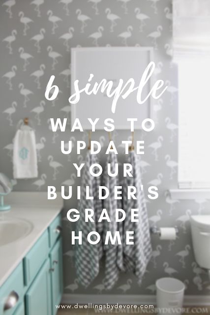 How To Upgrade A New Build, Bathroom Builder Grade Update, Decorate Builder Grade Home, Upgrades To Builder Grade Home, Builders Grade Update, Builder Grade Home Makeover, Customizing Builder Grade Home, New Home Upgrades, Builder Grade Powder Room Makeover