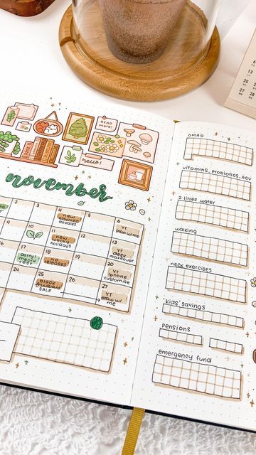 Bujo Weekly Layout Ideas, Monthly Bujo Pages, Fun Bujo Spreads, Monthly Journal Spread, Bujo Inspiration Layout, Bujo Set Up, Monthly Reading Journal Spread, Bujo Yearly Spread, Month Journal Ideas