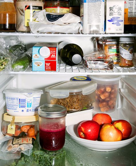 What's inside the chef's fridge? ‘You Probably Don’t Want to Look in the Crisper’ - NYTimes.com Messy Fridge Aesthetic, Inside Fridge Photography, Fridge Goals Snacks, Healthy Fridge Goals, Fridge Goals Healthy Food, Full Fridge Goals, Chef Fridge, Fridge Photography, Inside Fridge