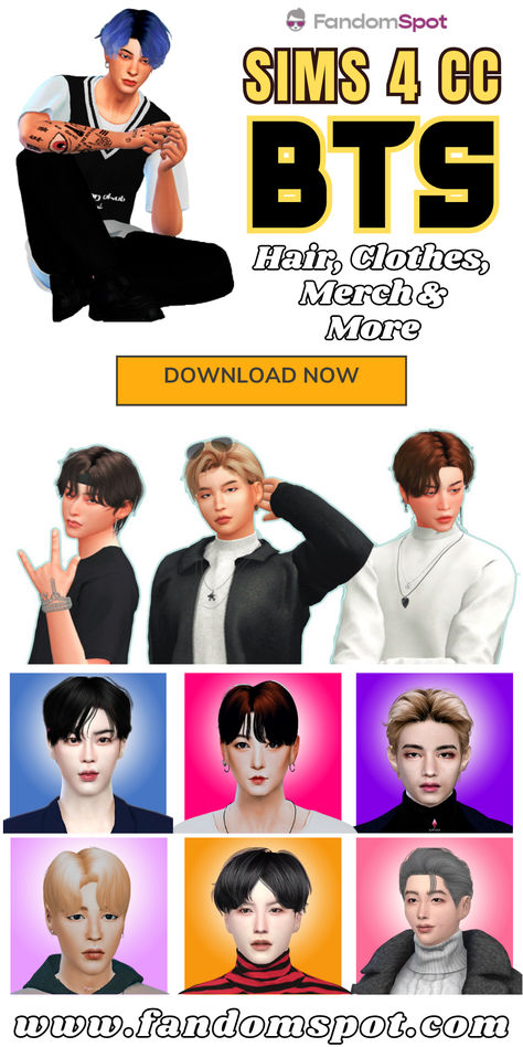 K-pop fans rejoice with this huge collection of BTS-themed CC for The Sims 4 Seventeen Sims 4 Cc, Sims 4 Cc K Pop Clothes, K Pop Sims 4 Cc, Bts Sims 4 Cc, Korean Beauty Standards, Sims 4 Tattoos, Husky Voice, Sims4 Clothes, Hair Clothes