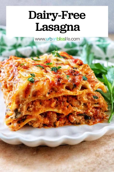 Gluten Free Lasagna Recipe, Mama Knows Gluten Free, Lasagna Layers, Dairy Free Lasagna, Gluten Free Dairy Free Dinner, Gluten Free Lasagna, Easy Lasagna Recipe, Dairy Free Dinner, Homemade Gluten Free