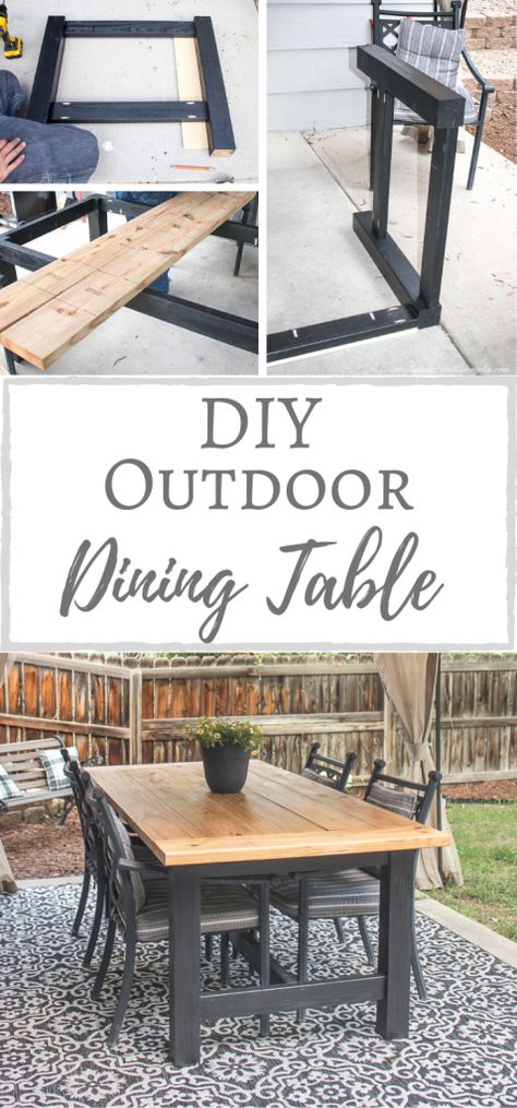 DIY Outdoor Dining Table | Simply Beautiful By Angela Diy Outdoor Dining Table, Diy Outdoor Dining, Diy Esstisch, Diy Patio Table, Diy Outdoor Table, Diy Dining Table, Diy Dining, Mesa Exterior, Diy Furniture Projects