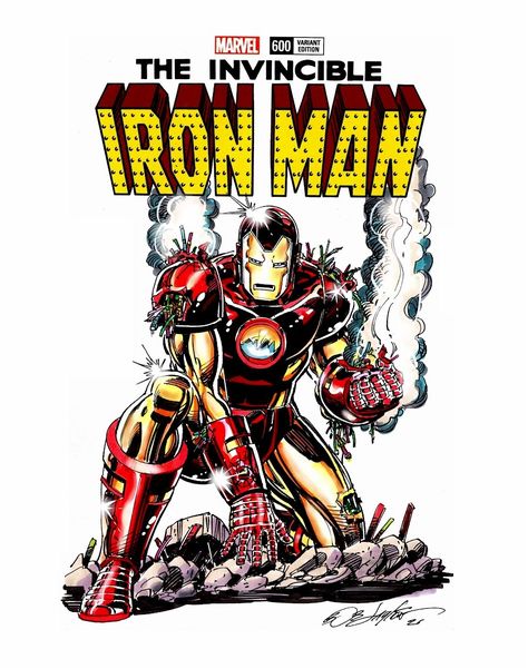 Iron Man Comic Cover, Retro Comic Art, Iron Man Comic, Sketch Cover, Iron Man Art, Man Sketch, Iron Man Armor, Graphic Novel Art, Man Art