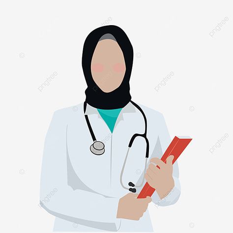 Anime Doctor Woman Art, Hijabi Doctor Cartoon, Doctor Cartoon Image, Lady Doctor Images, Female Doctor Art, Hijabi Doctor Outfit, Hijabi Doctor, Doctor Photo, Doctor White Coat