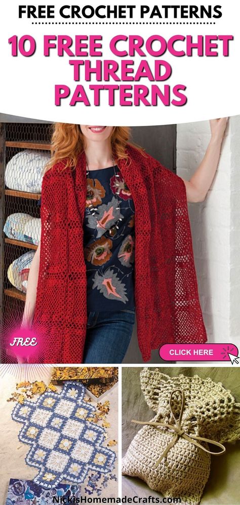 Ready to level up your crochet skills? Let these 10 breathtaking crochet thread patterns inspire you to create intricate lace, detailed designs, and eye-catching textures. Explore our free crochet patterns and learn how to work with delicate crochet thread yarn to craft elegant, heirloom-worthy pieces that you'll cherish for years to come. Crochet Thread Projects Ideas, Crochet Cotton Thread Patterns Free, Aunt Lydias Crochet Thread Size 10, Crochet Thread 10 Free Pattern, Size 10 Crochet Thread Free Patterns, What To Make With Crochet Thread, Aunt Lydias Crochet Thread Size 10 Free Pattern, Thread Crochet Patterns Free Size 10, Free Crochet Thread Patterns