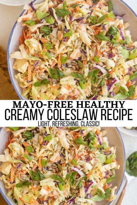 Healthy Creamy Coleslaw made with basic wholesome ingredients for an amazing side dish or condiment! This easy to prepare recipe will bedazzle your friends and family. #coleslaw #sidedish #lowcarb #keto #healthy #paleo #whole30 Healthy Cole Slaw, Healthy Coleslaw Recipe, Traditional Coleslaw Recipe, Healthy Coleslaw Recipes, Healthy Coleslaw, Coleslaw Recipe Easy, Keto Healthy, Coleslaw Dressing, Side Salad Recipes