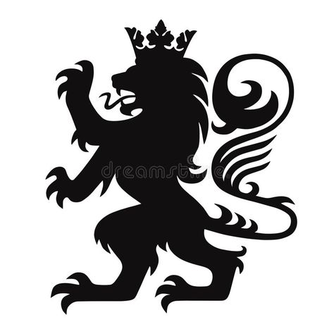 Heraldry Lion King with Crown Logo Mascot Vector royalty free illustration Lion Logo Design, King With Crown, Lion With Crown, Lion Icon, Logo Lion, Lion Crown, Beard Logo, Crown Illustration, Heraldry Design