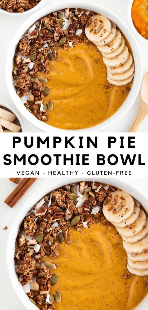 Smoothie Bowl Vegan, Tacos Vegan, Fall Recipes Breakfast, Smoothies Vegan, Dairy Free Smoothies, Pumpkin Pie Smoothie, Pumpkin Smoothie, Desserts Vegan, Fall Breakfast