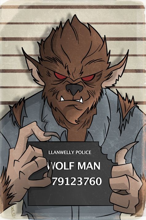 Werewolf Drawing, Moon Madness, Man Mug, Frankenstein Art, Wolf Man, Kids Cartoon Characters, Mug Shot, Werewolf Art, Vampires And Werewolves