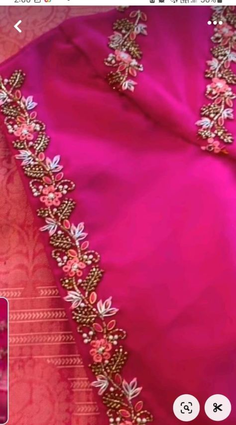 Green Blouse Designs For Saree Silk, Simple Thread Work Designs, Simple Thread Work Blouse Designs, Green Blouse Designs, Aari Design, Latest Bridal Blouse Designs, Latest Blouse Designs Pattern, Simple Hand Embroidery Patterns, Aari Designs