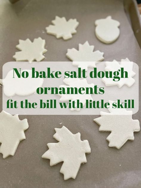 Try these no-bake salt dough ornaments. They are easy enough that even kids can make them. Just 2 ingredients and no oven. They last for years too. Natal, Bake Clay Recipe, Salt Dough Christmas Decorations, Salt Dough Christmas Ornaments, Salt Dough Crafts, Salt Dough Recipe, Easy Ornaments, Easy Christmas Ornaments, Homemade Clay