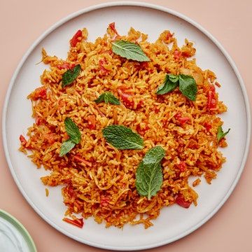 Bademjan Recipe, Watermelon Basil Salad, Starchy Side Dishes, Tomato Rice Recipe, Hot Side Dishes, Beef Snacks, Bon Appetit Recipes, Poached Chicken Breast, Persian Rice