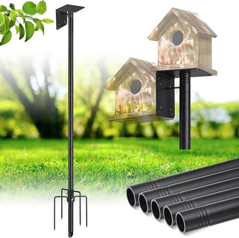 Amazon.com : Bird House Pole - Adjustable 75'' Bird Feeder Pole Tall for Outdoor,5-Prong Windproof Stake,with Mounting Bracket - Heavy Duty 1'' Birdhouse Post for Bluebird House,Bird Buddy,Weather Station : Patio, Lawn & Garden Birdhouse Pole, Birdhouse Post, Bird Buddy, Garden Setup, Bird Feeder Poles, Bluebird House, Weather Station, Super Flexible, Rock Solid