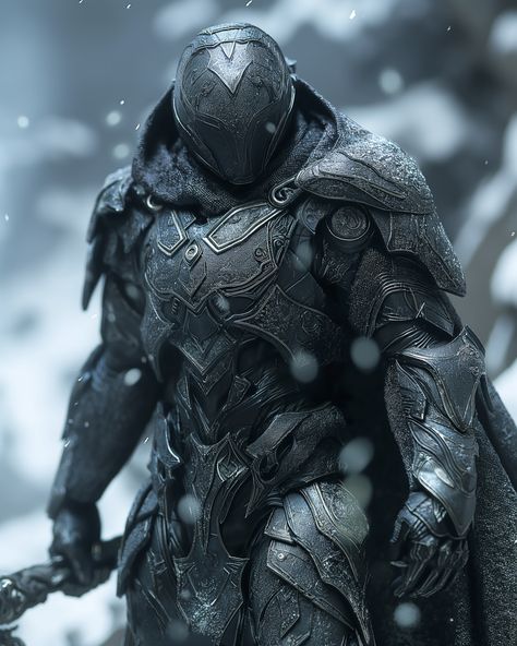 The Frozen Guardian: A Knight in Winter Armor Snow Soldier, Winter Armor, Crystal Armor, Silver Knight, Crusader Knight, Epic Hero, Dragon Knight, Power Armor, Medieval Knight