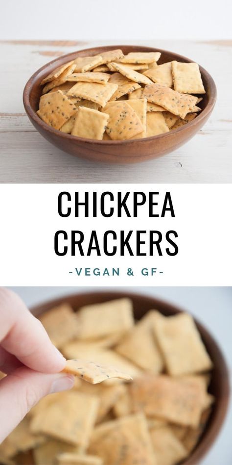 Chickpea Crackers, Chickpea Flour Recipes, Healthy Crackers, Gluten Free Crackers, Vegan Chickpea, Homemade Crackers, Vegan Crackers, Black Sesame Seeds, Cracker Recipes