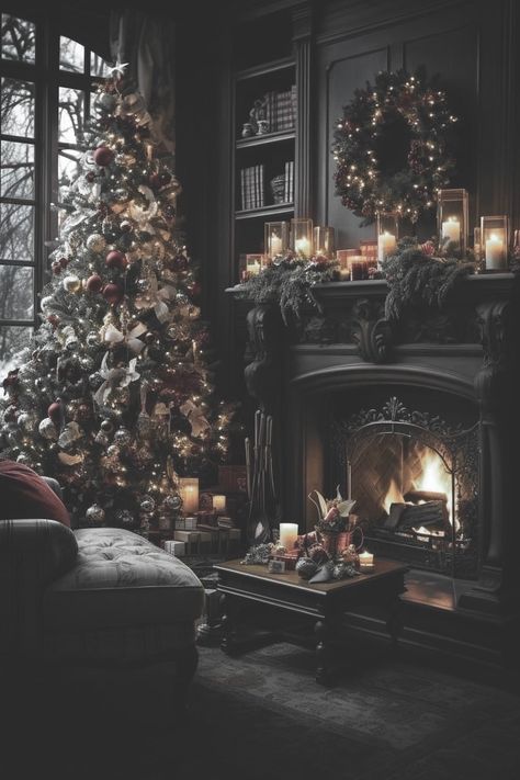 MAGICK Witch Christmas Aesthetic, Gothic Xmas, Moody Christmas Aesthetic Wallpaper, Dark Holiday Aesthetic, Gothic Victorian Christmas, Yule Wallpaper Iphone, Yule Christmas Aesthetic, Dark Victorian Christmas, Witchy Christmas Aesthetic