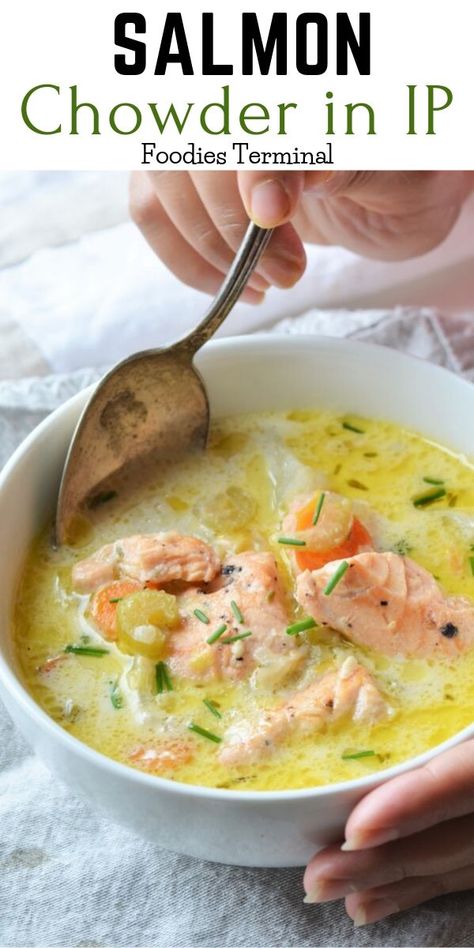 Seafood Snacks, Salmon Chowder Recipe, Salmon Chowder, Chowder Recipes Seafood, Fish Chowder, Fresh Salmon, Alaskan Salmon, Healthy Salmon, Salmon Dishes