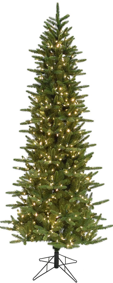 PRICES MAY VARY. 7.5-FOOT TALL: Standing 7.5-ft. tall with a 41-in. diameter this beautiful tree will fit perfectly in your room with 8-ft. to 9-ft. ceilings. The slim silhouette with layered branches will hold all of your ornaments. EASY CONNECT AND STAY LIT TECHNOLOGY: Pre-strung with 750 clear smart lights that stay lit even if one bulb fails. Instant one-click connection makes assembly a snap. No wires, no hassle - one plug for the entire tree. EASY SET UP: Heavy-gauge hinged branches attach Artifical Christmas Tree, Artificial Christmas Tree Stand, Fraser Hill, Slim Artificial Christmas Trees, Slim Tree, Slim Christmas Tree, White String Lights, Fir Christmas Tree, Prelit Tree