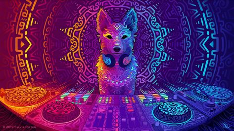 #dog #art #DJ #art #DJ #2019 Disco Dingo Sylvia Ritter by Sylvia Ritter #2K #wallpaper #hdwallpaper #desktop Art Disco, 2560x1440 Wallpaper, Ipod Classic, Crayon Art Melted, Ipod Nano, Art Et Illustration, Art Pop, Art And Illustration, Poster Stickers