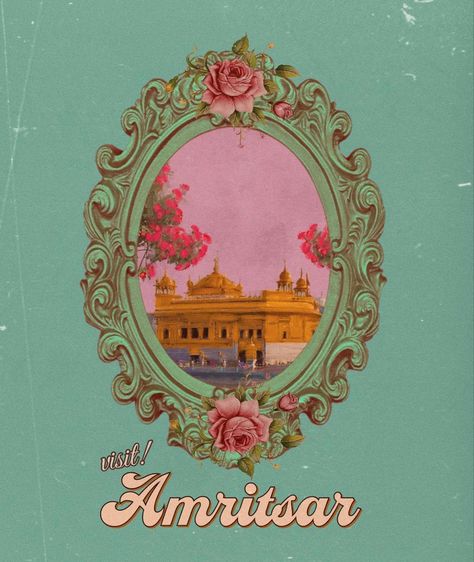 India Poster Aesthetic, Indian Aesthetic Stickers, India Wallpapers Aesthetic, Desi Art Aesthetic, Indian Culture Aesthetic, Indian Retro, Pakistani Art, Darbar Sahib, Desi Art