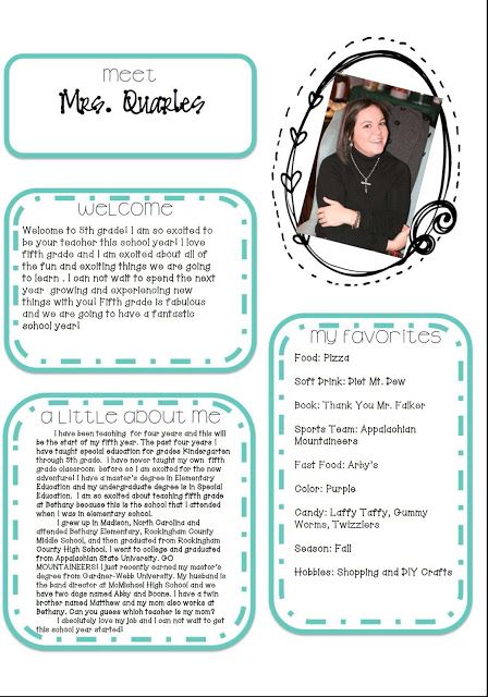 All about Me! Also, if you followed fierceandfabulousin5th the website has changed to wonderfulworldofspecialeducation.blogspot.com Teacher Bio Template, Teacher Bio, Teacher Introduction Letter, Teacher Newsletter Template, Teacher Introduction, Teacher Letter, Introduction Letter, Meet The Teacher Template, Letter To Teacher