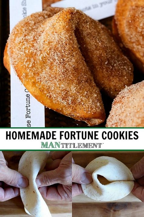 Cinnamon Sugar Dessert, Easy Fortune Cookies, Homemade Fortune Cookies, Cinnamon Sugar Cookies Recipe, Fortune Cookies Recipe, Cinnamon Sugar Tortillas, Cinnamon Sugar Cookies, New Years Cookies, Fried Tortillas