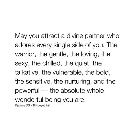 Thirdeyethirst | I hope you find a partner who cherishes every facet of your being. Imagine being with someone who admires your strength and gentleness, who… | Instagram Finding A Partner Quotes, Understanding Partner Quotes, Partner Quotes, Find A Partner, Be With Someone, Mental And Emotional Health, Emotional Health, Words Quotes, I Hope You