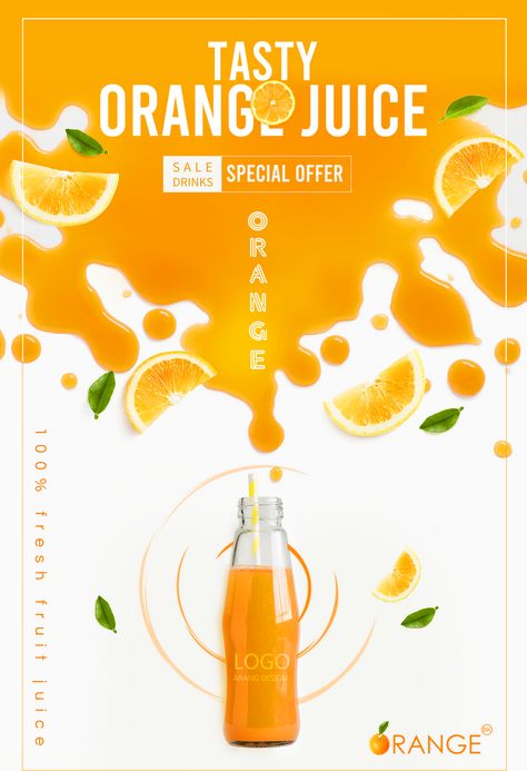 Fresh literary summer special fresh orange juice drink creative promotion poster#pikbest#templates Summer Special Drinks, Orange Juice Drinks, Coffee Poster Design, Juice Logo, Juice Ad, Beverage Poster, Fresh Orange Juice, Orange Tone, Drinks Packaging Design