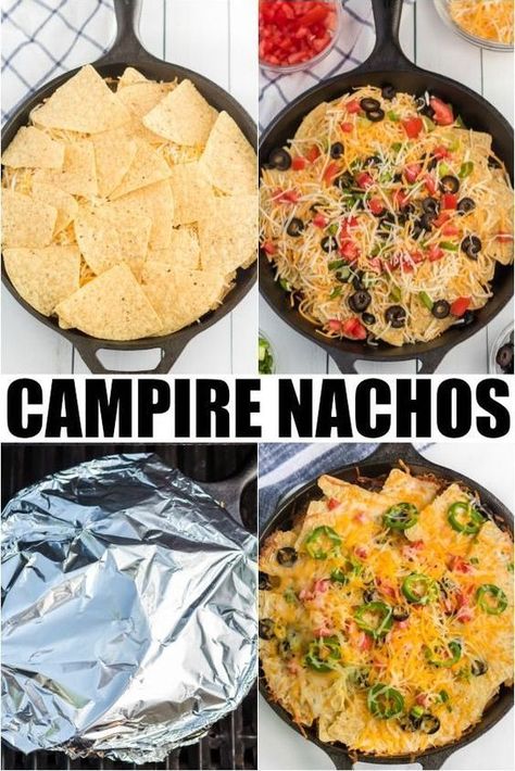 Campfire Nachos, How To Make Nachos, Campfire Grill, Camping Menu, Best Camping Meals, Tortilla Wrap, Camping Snacks, Camping Dinners, Easy Camping Meals