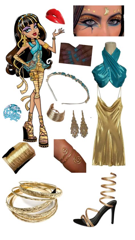 Halloween Costumes Classic, Halloween Costumes Horror, Monster High Halloween Costumes, Cleopatra Halloween Costume, Cleopatra Halloween, Monster High Halloween, Monster High Costume, Horror Halloween Costumes, Classy Halloween Costumes