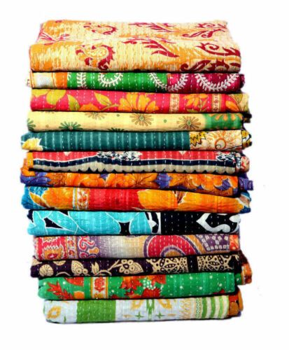 Kantha Quilting, Boho Chic Bedding, Indian Bedding, Quilts Vintage, Bohemian Quilt, Kantha Throw Blanket, Boho Quilt, Vintage Twins, Vintage Throws