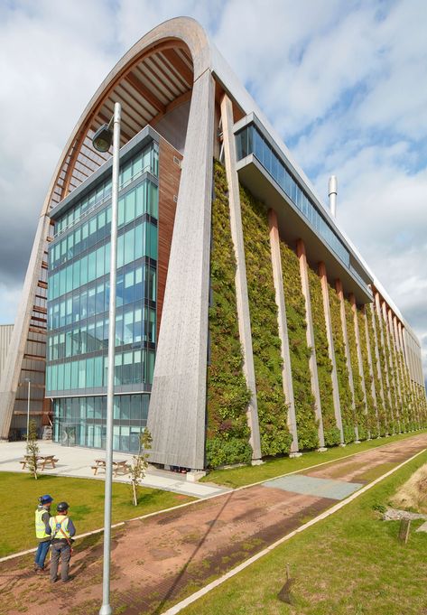 Recycling and Energy Recovery Facility | Biotecture Vertical Forest, Recycling Plant, Leeds City, Heart Eye, Recycling Facility, Hillside Landscaping, Planting Plan, Recycling Center, Landmark Buildings