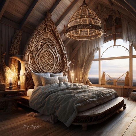 Avatar House, Fantasy House Interior, Game Architecture, Fantasy Buildings, Viking House, Zero Hour, Dream Bedroom Inspiration, Fantasy Bedroom, Cabin Inspiration