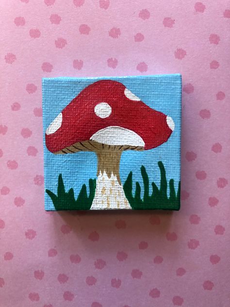 2 in x 2 in paintings. Handmade. Made in a pet and smoke free environment. Cute Small Easy Paintings, Mini Canvas Easy Art, Trippy Small Paintings, Easy Cute Art Paintings, Drawings On Canvas Ideas, Easy Painting Ideas On Small Canvas, Painting On Small Canvas Ideas, Basic Painting Ideas, 4x4 Canvas Painting Ideas