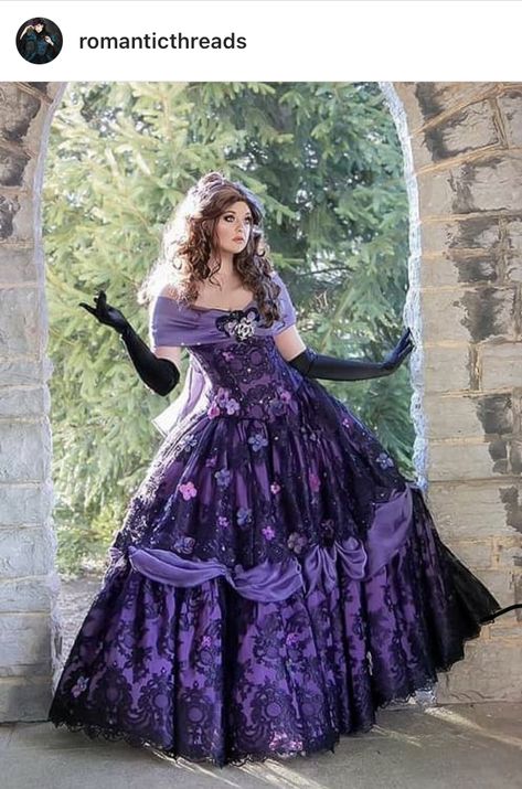 Purple Gothic Dress, Victorian Prom Dress, Victorian Prom, Gothic Prom Dress, High Low Ball Gown, Victorian Era Dresses, Belle Cosplay, Purple Fairy, Gothic Wedding Dress