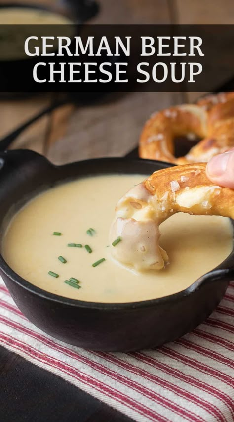 Beer Cheese Soup Vegetarian, Beer And Cheese Soup, Oktoberfest Beer Cheese Soup, Cheese Soups Recipes, German Beer Cheese Soup, Cheesy Beer Soup, Pioneer Woman Beer Cheese Soup, Beer Soup Recipes, Pretzel Soup