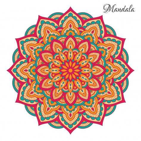 Mandala Indiana, Moon Stars Art, Colorful Mandala, Art Rules, Indian Mandala, Mandala Background, Vinyl Rug, Print Design Art, Family Restaurant