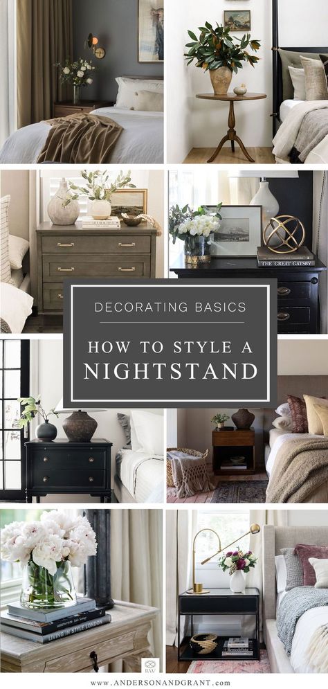 Bed Side Table Styling, Side Table Decor Bedroom, Bedroom Side Table Decor, How To Style A Nightstand, Room Cool Ideas, Bed Side Table Decor, Bedroom Nightstand Decor, Wooden Bed Side Table, Bed Side Table Design