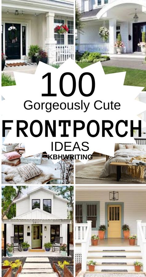 Cute Front Porch, Cottage Front Porch, Front Porch Seating, Front Porch Bench, Front Porch Furniture, Stylish Entryway, Front Porch Steps, Front Porch Makeover, Porch Bench