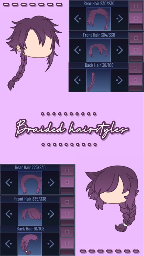 Gacha Club Hair Ideas Braid, Gacha Club Braided Hair, Braided Hair Ideas, Gacha Hairstyles, Gotcha Club, Hair Gacha, Club Hair, Gacha Hair, Red Clothes