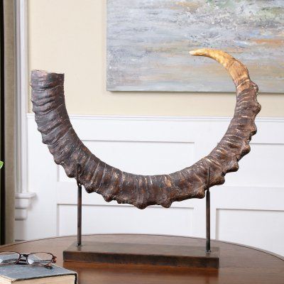 Horn Sculpture, Sable Antelope, Corner Deco, Uttermost Accessories, Antelope Horns, Horns Decor, Ceramic Mask, Resin Sculpture, Interior Art