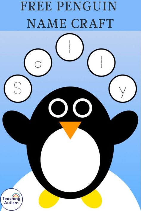 I’m so excited to share this free penguin name craft with you! I love doing a penguin theme in our classroom during winter.. And what could be cuter than a little penguin craft to go along with it!? P Is For Penguin Craft, Penguin Name Craft, Build A Penguin Printable, Polar Animal Crafts Preschool, Penguins Preschool Activities, Penguin Printables Free, Winter Name Crafts Preschool, Penguin Activities For Toddlers, Penguin Art Preschool