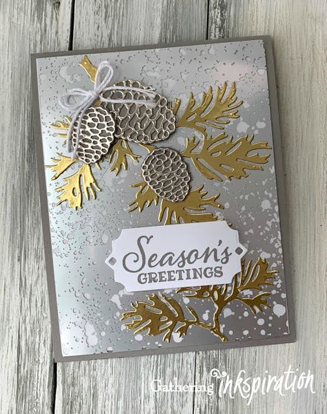 Gathering Inkspiration: Facebook Friday - Peaceful Boughs Bundle!! Friday Video, Homemade Holiday Cards, Seasons Greetings Card, Homemade Christmas Cards, Stampin Up Christmas Cards, Tree Cards, Printable Christmas Cards, Stampin Up Christmas, Diy Christmas Cards