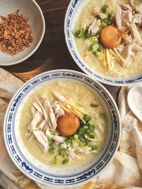 Chicken Rice Porridge, Congee Recipe, Egg Yolk Recipes, Cured Egg Yolk, Rice Egg, Cured Egg, How To Boil Rice, Best Words, Rice Porridge