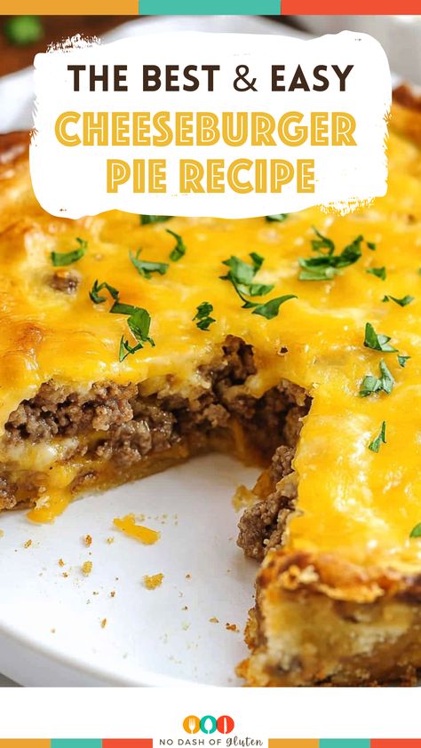 Bisquick Impossible Cheeseburger Pie, Pie Crust Dinner Recipes, Pie Crust Dinner, Impossible Cheeseburger Pie, Impossible Cheeseburger, Classic Cheeseburger, Impossible Pies, Hamburger Pie, Cheeseburger Casserole Recipe